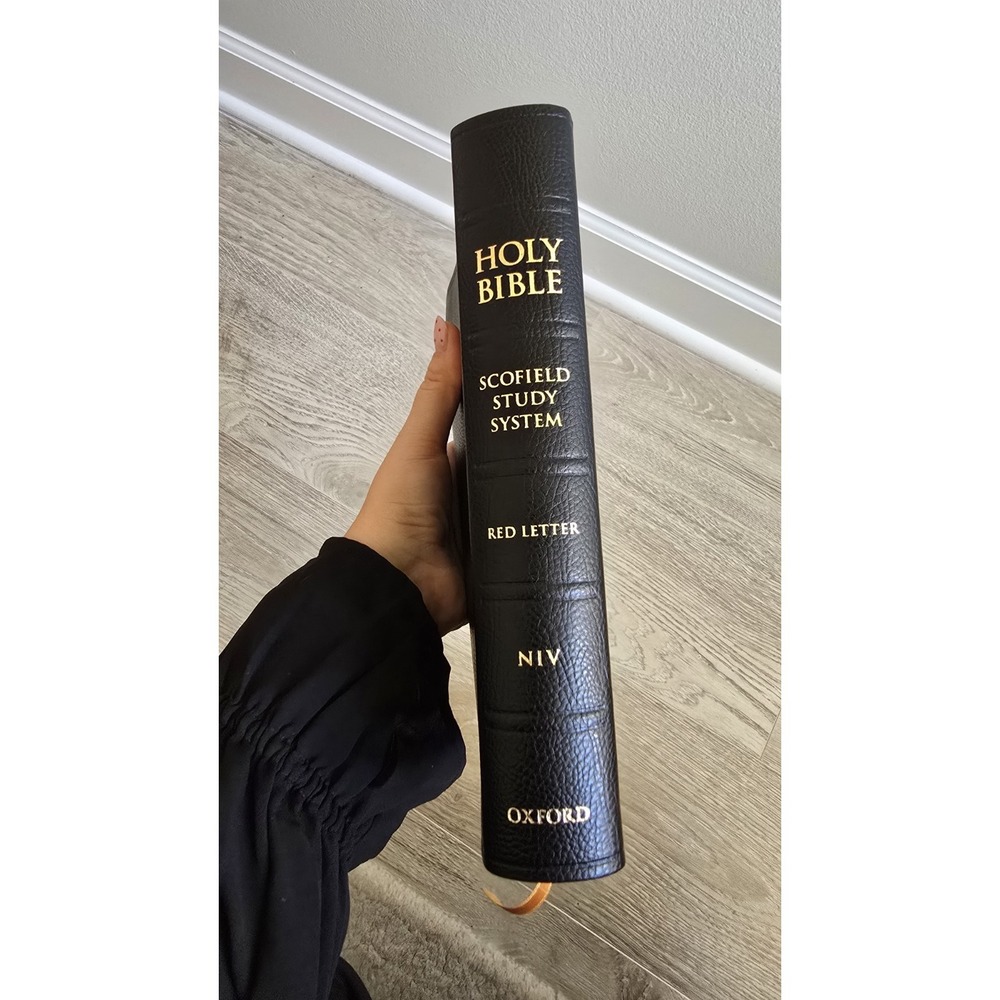 Scofield Study Bible NIV Red Letter Oxford Black Leather Tabs HC